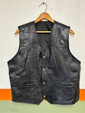 Black Leather Vest